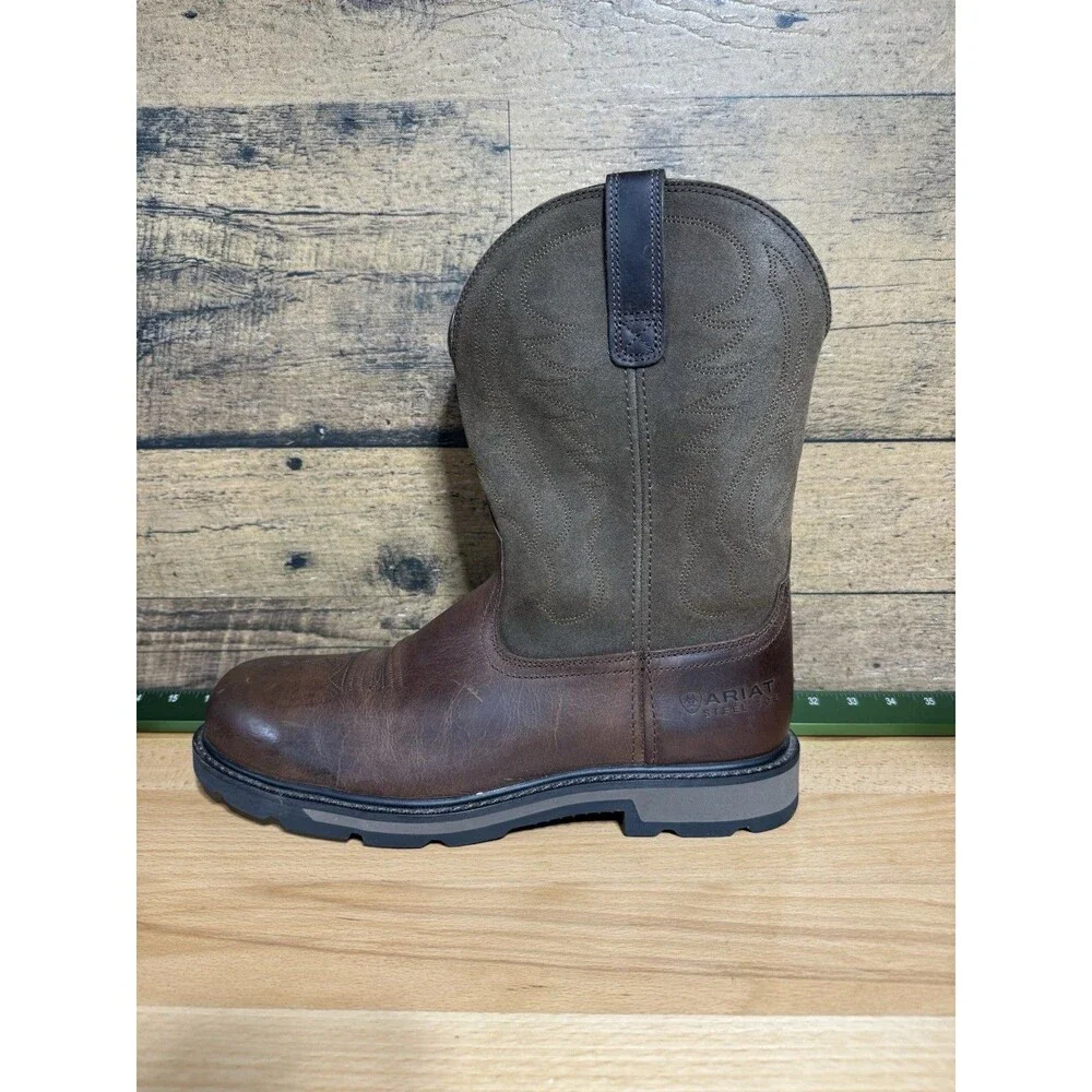 New Ariat Work Boots Men's Groundbreaker Steel Toe Work Boot 10014241 Size 13 D - Picture 4 of 12